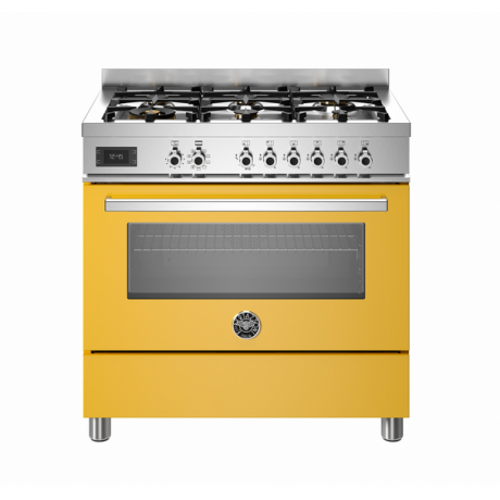 BERTAZZONI PRO9 6L 1E GI T Κουζινα Ηλεκτρική με Εστίες Αερίου 90cm Κίτρινο